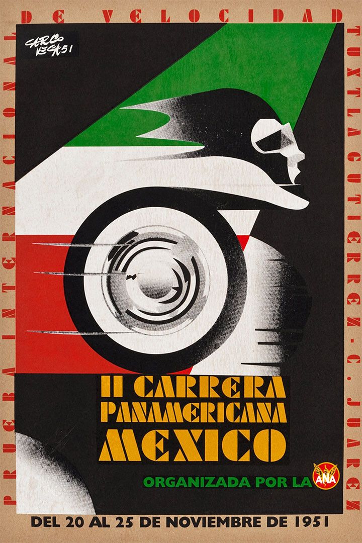 Pan American Race 1951 Mexico Vintage Car Racing Jigsaw Puzzle