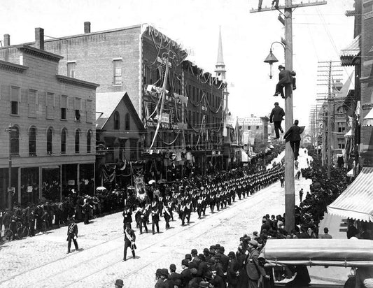Parade On Main Street Brockton Ma Retro Vintage Historic Picture Magnet