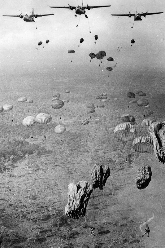 Paratrooper In The Air Over Vietnam Vintage Jigsaw Puzzle