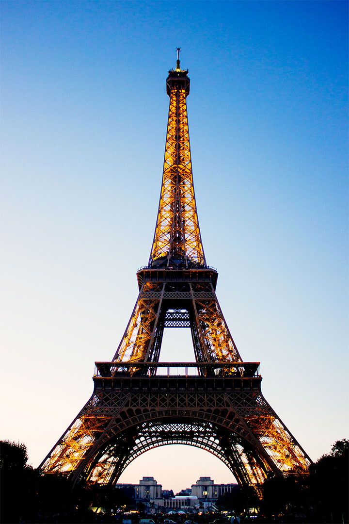 Paris At Dusk Eiffel Landscape France Vintage Jigsaw Puzzle
