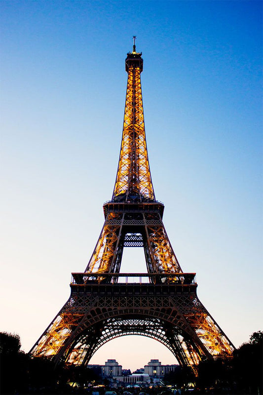Paris At Dusk Eiffel Landscape France Vintage Jigsaw Puzzle
