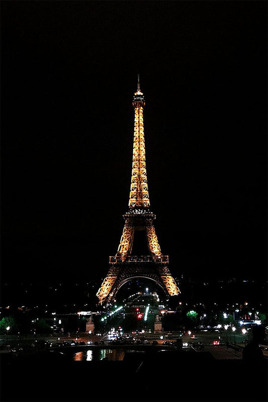 Paris At Night Eiffel View France Travel Vintage Wall Home Decor Jigsaw Puzzle