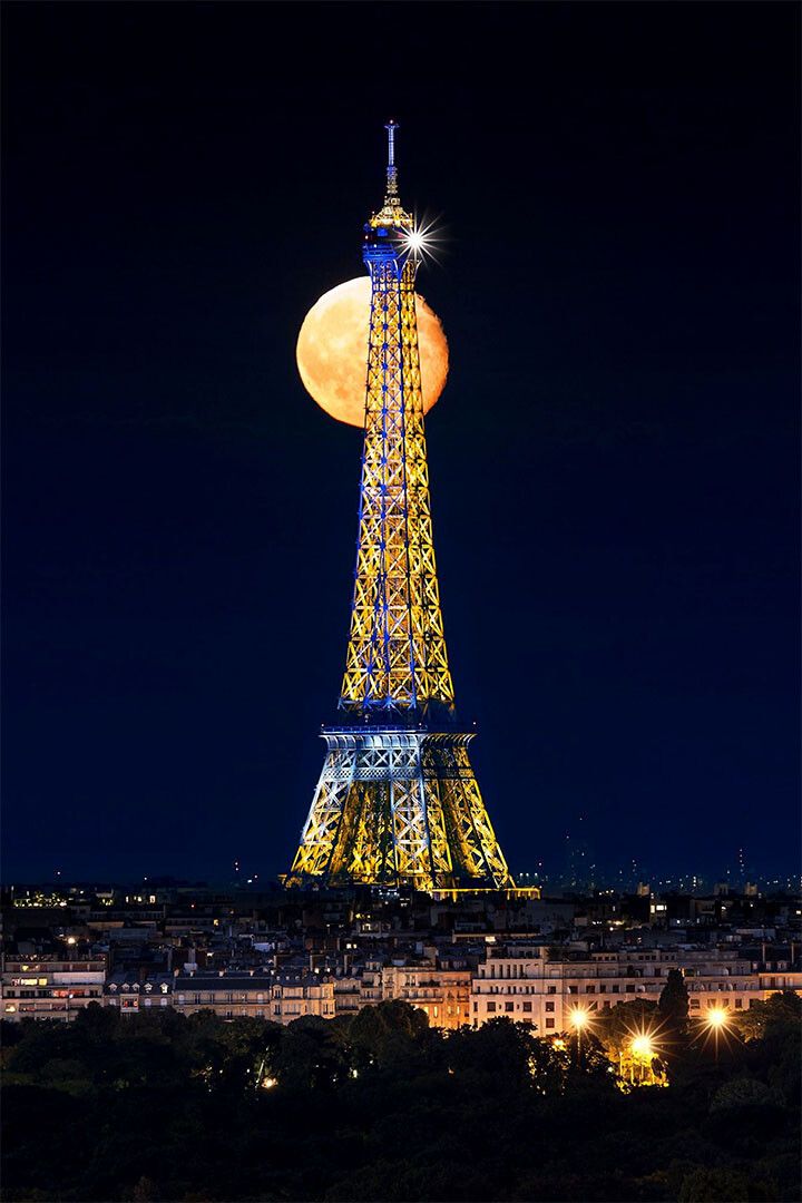 Paris Eiffel Landscape Night France Vintage Jigsaw Puzzle