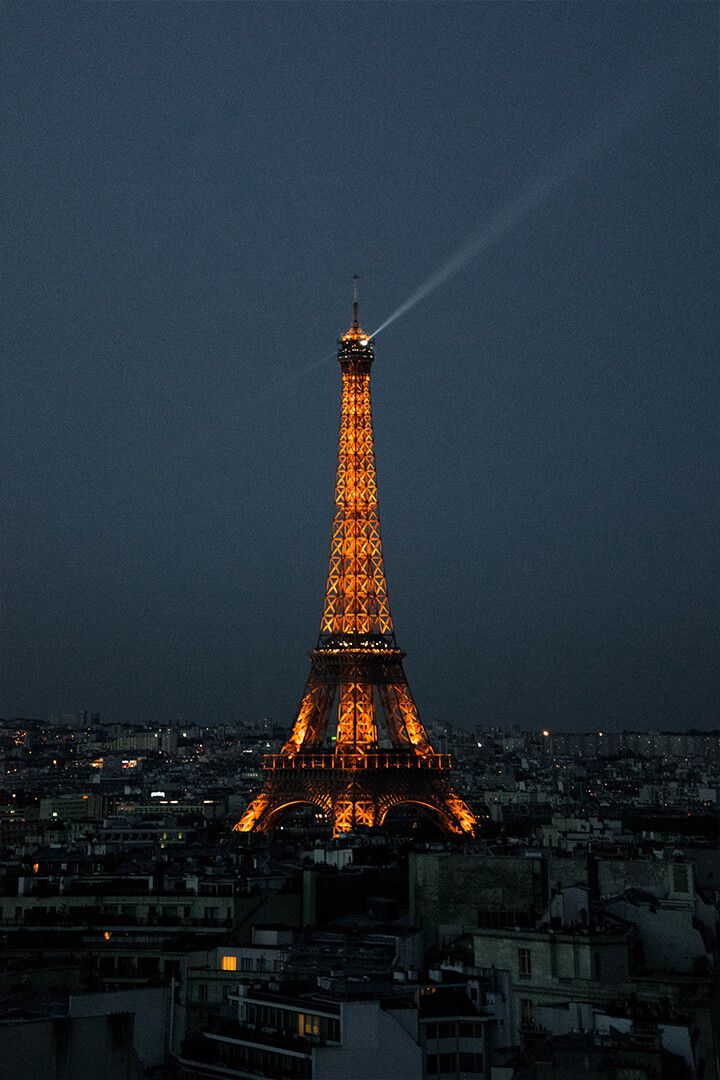 Paris France Lighted Eiffel Tower At Nighttime Art Wall Decor Jigsaw Puzzle