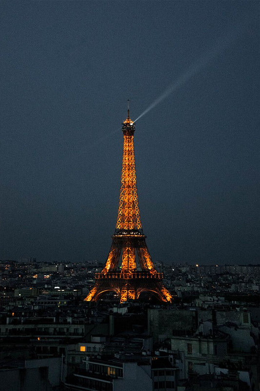 Paris France Lighted Eiffel Tower At Nighttime Art Wall Decor Jigsaw Puzzle