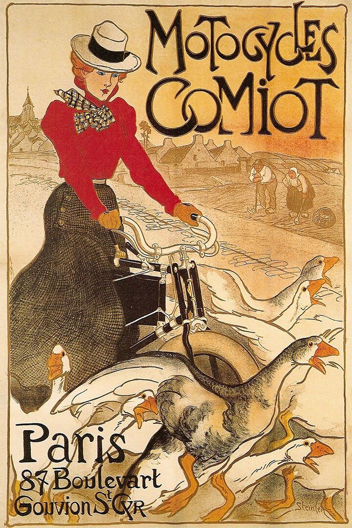Paris Motorcycles Comiot Vintage 1899 Motorized Bicycle Jigsaw Puzzle