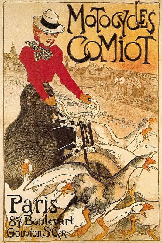 Paris Motorcycles Comiot Vintage 1899 Motorized Bicycle Jigsaw Puzzle