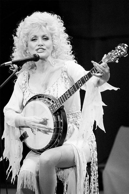 Parton Playing Banjo In Concert Music Writer Print Jigsaw Puzzle