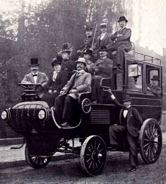Passengers On Electric Omnibus Berlin Germany 1899 Retro Picture Photo