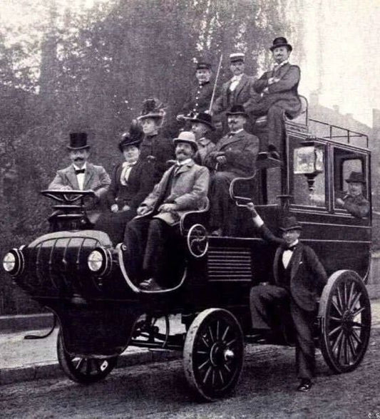 Passengers On Electric Omnibus Berlin Germany 1899 Retro Picture Magnet