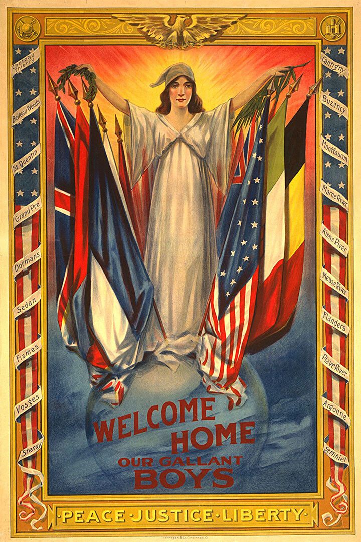 Peace Justice Liberty Welcome Home Wwi Armistice Jigsaw Puzzle