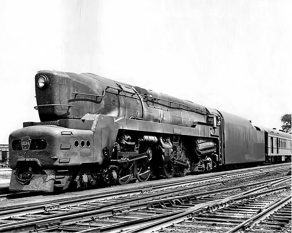 Pennsylvania Railroad T 1 Sharknose Train &Tracks Steam 1940 Wall Art Photo