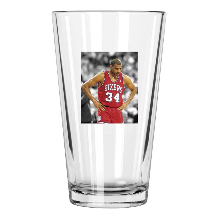 Philadelphia 76Ers Charles Barkley Basketball Spotlight Pint Beer Drinking Glass