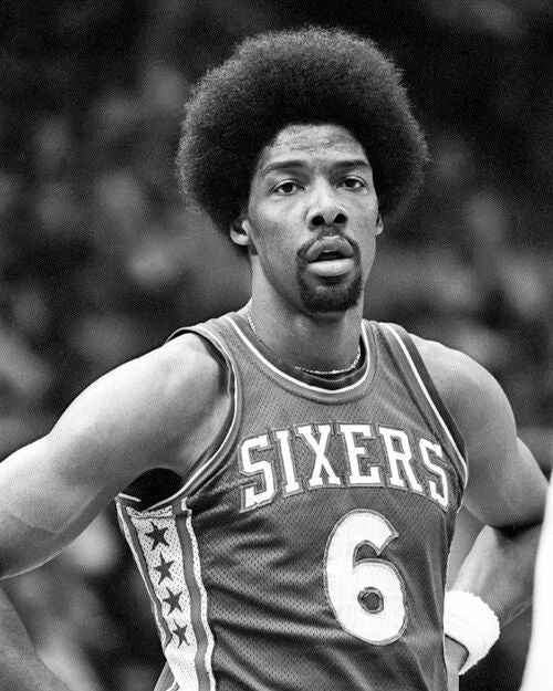 Philadelphia 76Ers Julius 'Dr J' Erving Glossy Keychain Basketball Print