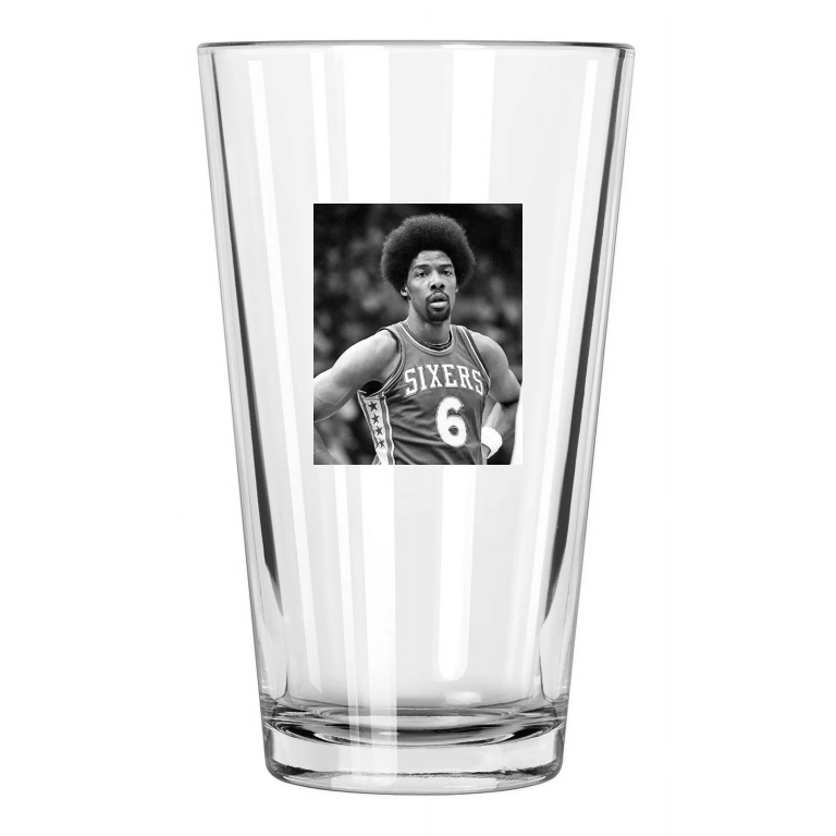 Philadelphia 76Ers Julius 'Dr J' Erving Basketball Pint Beer Drinking Glass