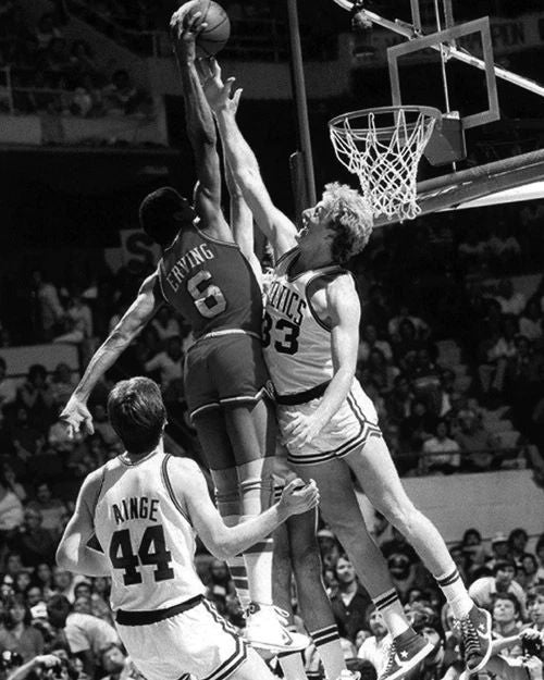 Philadelphia 76Ers Julius Erving Dunking On Larry Bird Glossy Magnet Dr J 2