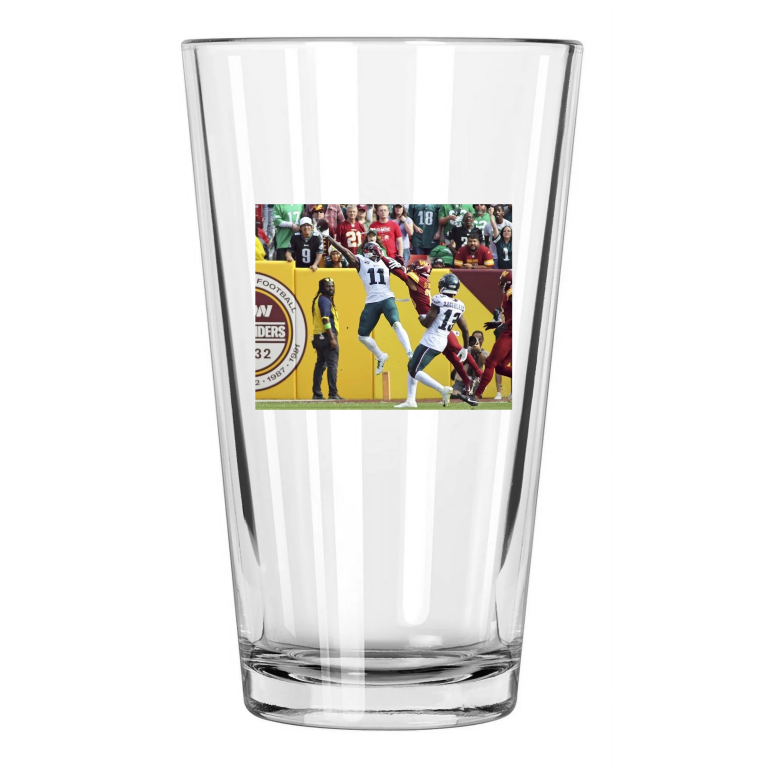 Philadelphia Eagles Aj Brown Photo Nfl Football Pint Beer Drinking Glass