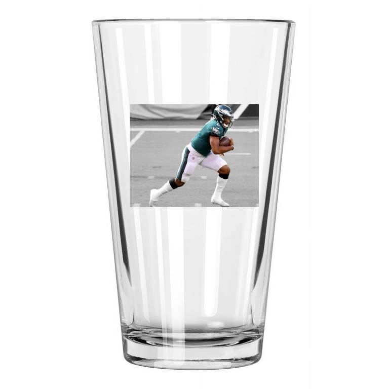 Philadelphia Eagles Jalen Hurts Spotlight Football 2 Pint Beer Drinking Glass