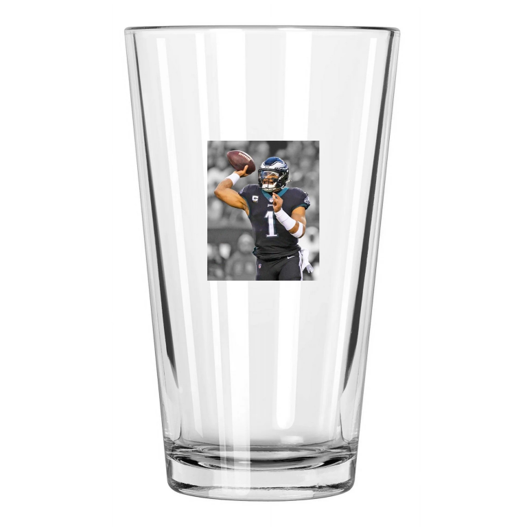 Philadelphia Eagles Jalen Hurts Spotlight Football 4 Pint Beer Drinking Glass