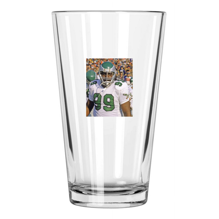 Philadelphia Eagles Jerome Brown Photo Football Hof 06 Pint Beer Drinking Glass