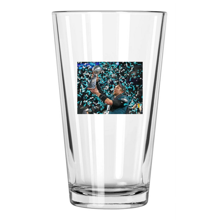 Philadelphia Eagles Nick Foles Super Bowl Lii Champions Pint Beer Drinking Glass