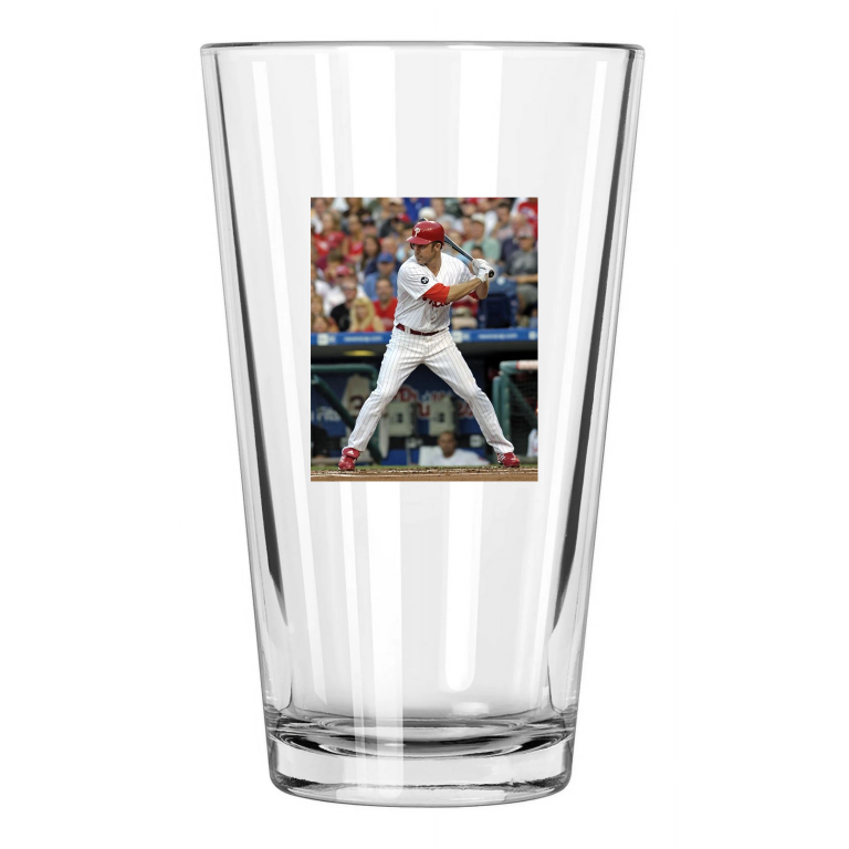 Philadelphia Phillies Chase Utley Photo Baseball Pint Beer Drinking Glass