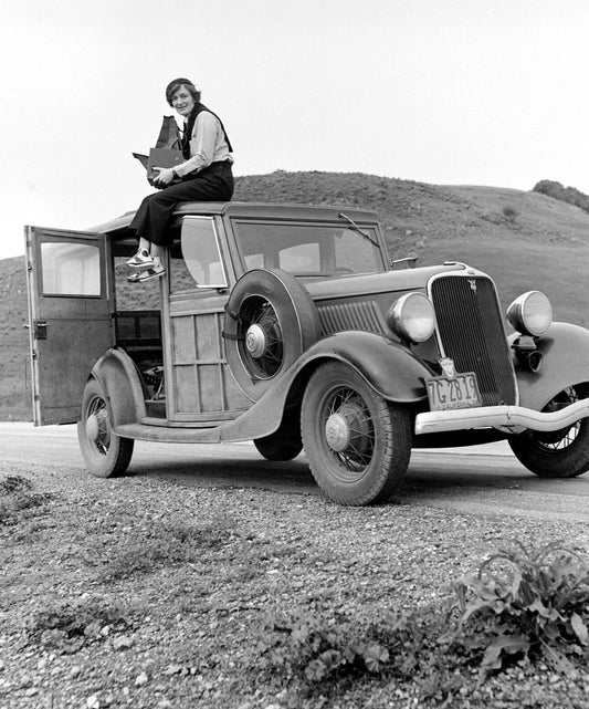 Keychaingrapher & Journalist Dorothea Lange On Her Car 1936 Picture Keychain