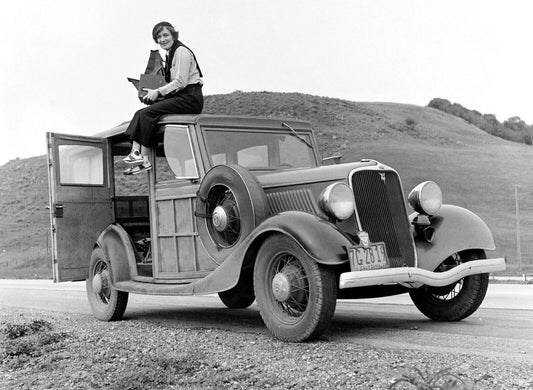 Keychaingrapher And Journalist Dorothea Lange On Her Car 1936 Picture Keychain