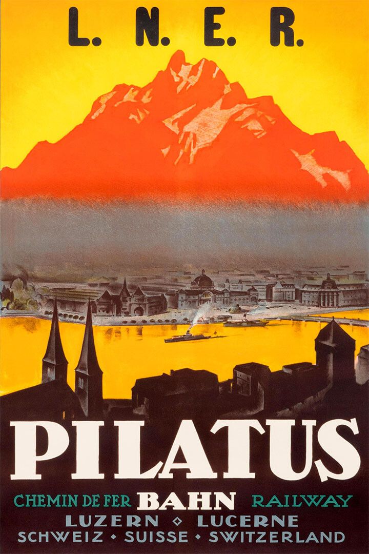 Pilatus Mountain Switzerland Bahn Railway Travel Vintage Jigsaw Puzzle