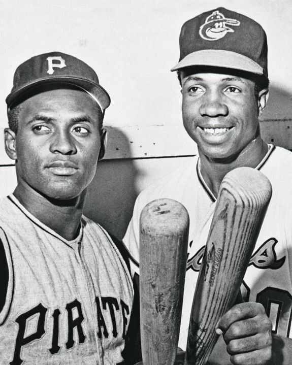 Pirates Roberto Clemente And Orioles Frank Robinson Glossy Keychain Print