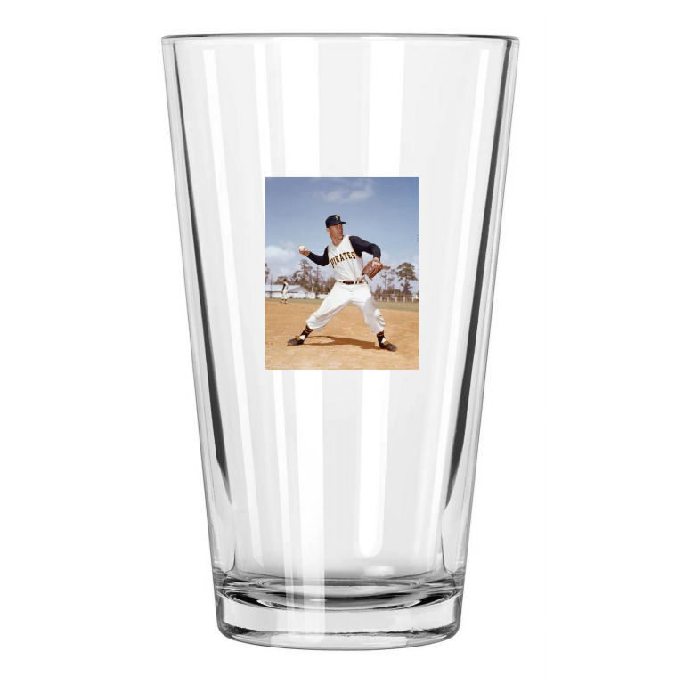 Pittsburgh Pirates Bill Mazeroski Photo Baseball Pint Beer Drinking Glass