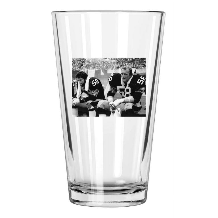 Pittsburgh Steelers Jack Lambert And Jack Ham Football Pint Beer Drinking Glass