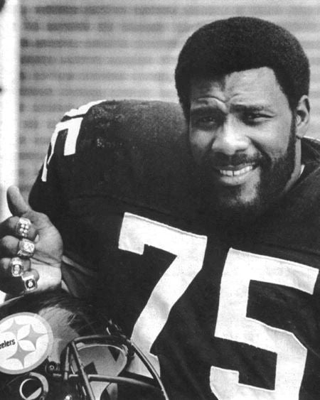 Pittsburgh Steelers 'Mean' Joe Greene Glossy Magnet 4X Nfl Super Bowl Champ
