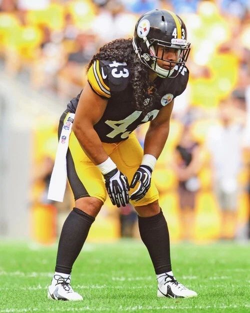 Pittsburgh Steelers Troy Polamalu Glossy Keychain Football Print Hof 20 2