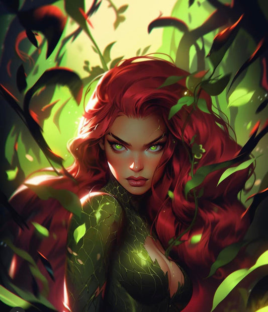 Poison Ivy Portrait In Greenery Print Poster