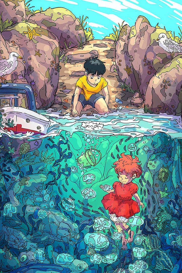 Ponyo Animated Anime Movie Animated Room Decor Jigsaw Puzzle