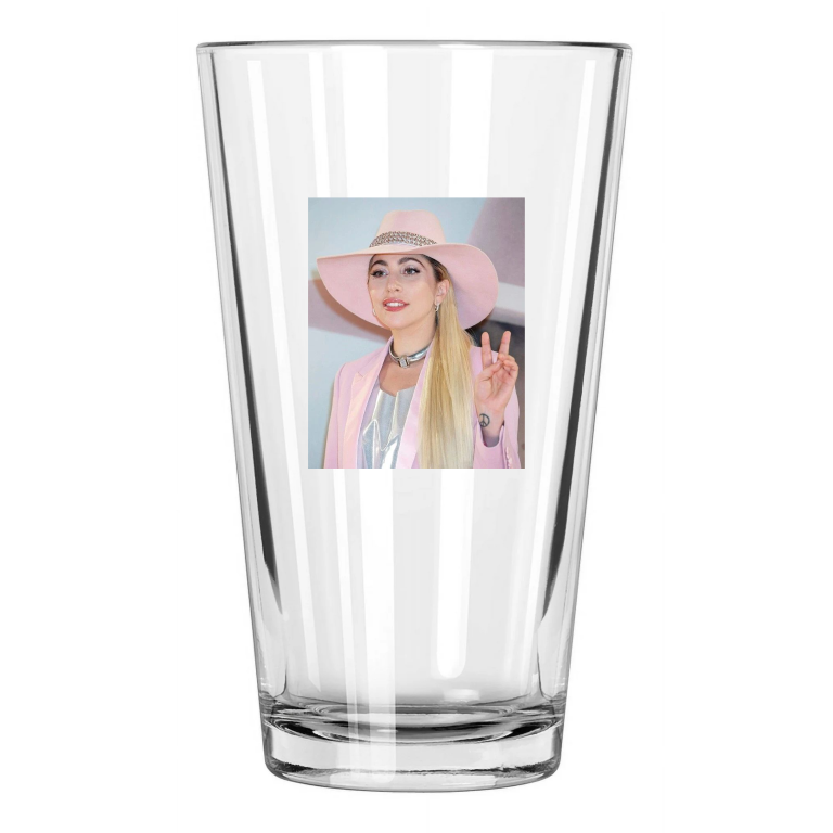 Pop Rock Singer Lady Gaga Photo Celebrity Music Icon 2 Pint Beer Drinking Glass