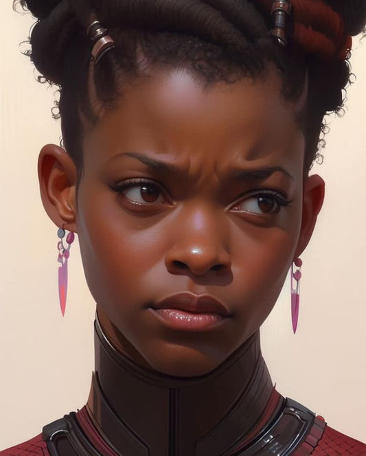 Portrait Focused Expression Character Print Poster