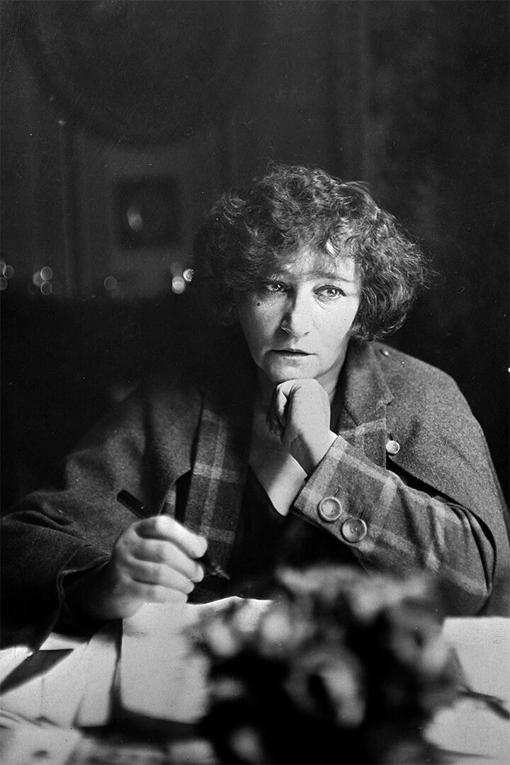 Portrait Of Colette At Writing French Author Painting Print Jigsaw Puzzle