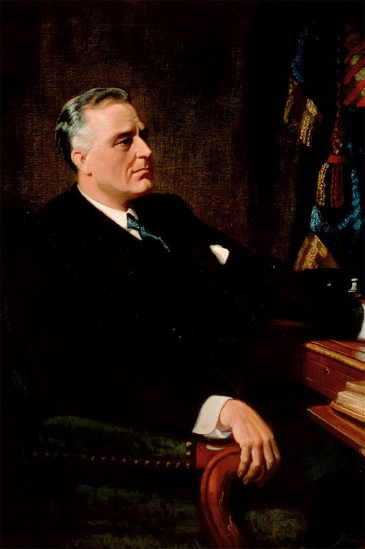 Portrait Of Franklin Delano Roosevelt Print Jigsaw Puzzle