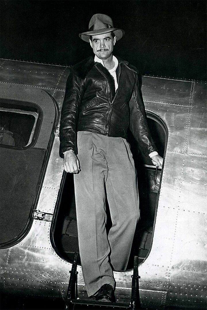 Portrait Of Howard Hughes Getting On Plane Jigsaw Puzzle