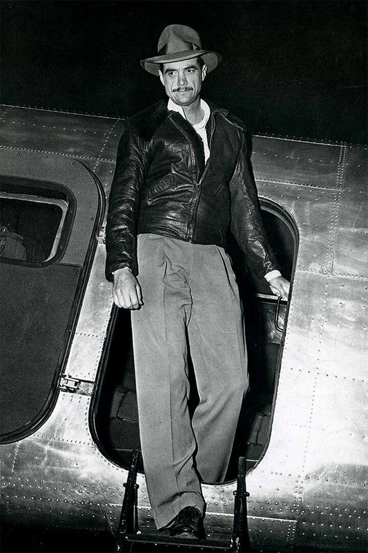 Portrait Of Howard Hughes Getting On Plane Jigsaw Puzzle