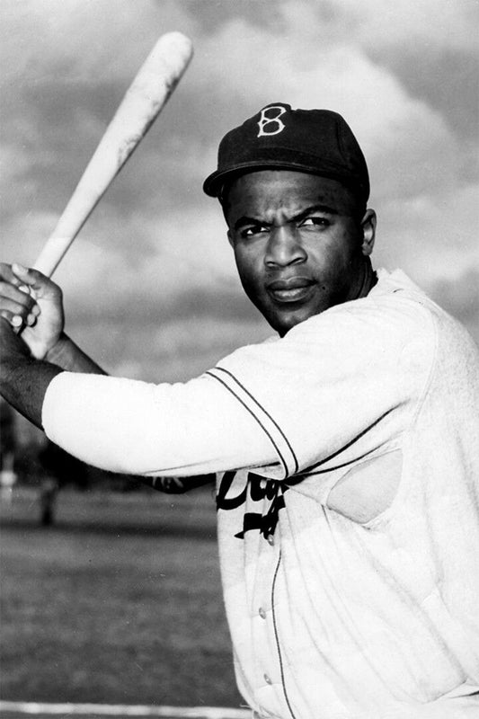 Portrait Of Jackie Robinson Famous Athlete Print Jigsaw Puzzle