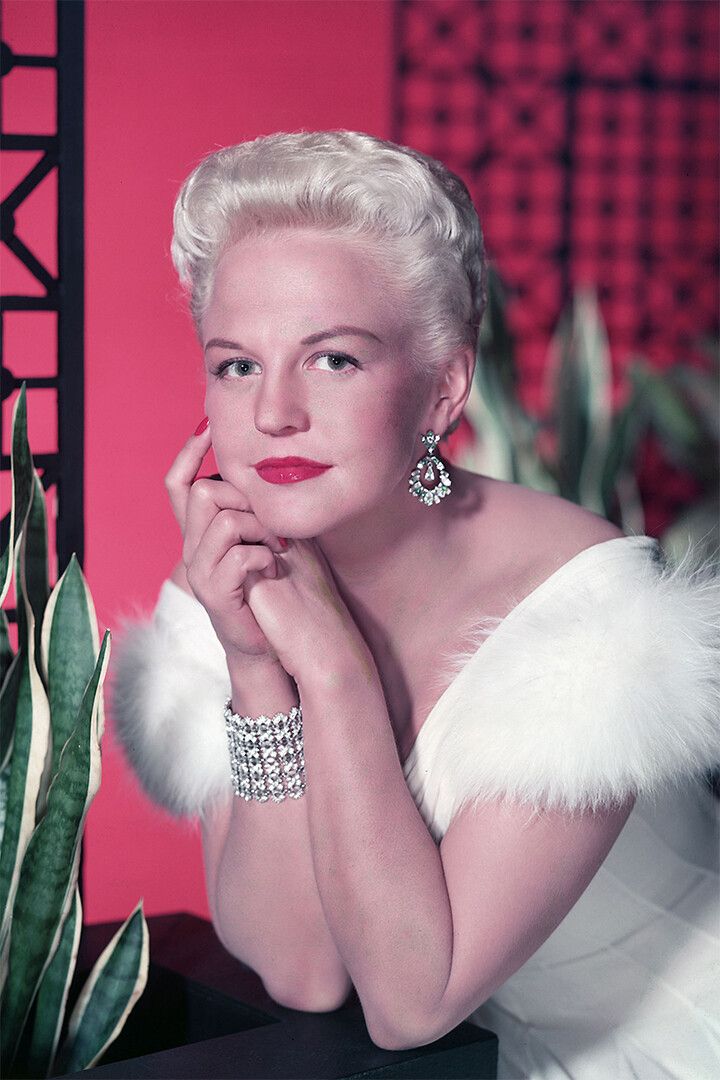 Portrait Of Peggy Lee Wearing Gown Print Jigsaw Puzzle
