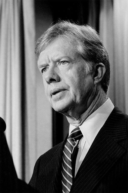Portrait Of President Jimmy Carter Print Canvas Jigsaw Puzzle
