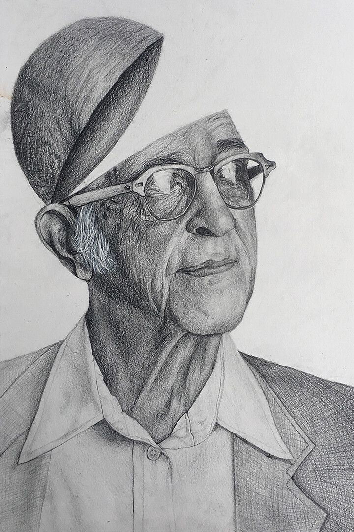 Portrait Of Psychotherapist Carl Rogers Print Jigsaw Puzzle