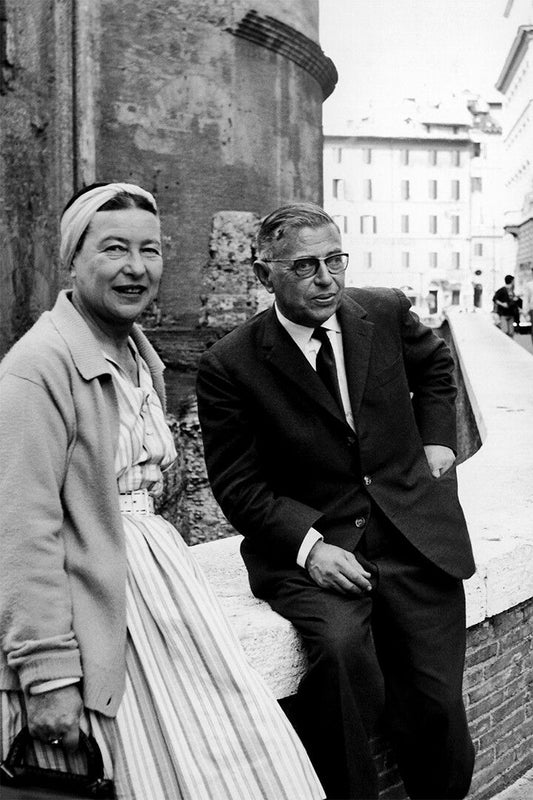 Portrait Of Simone De Beauvoir And Sartre Print Jigsaw Puzzle