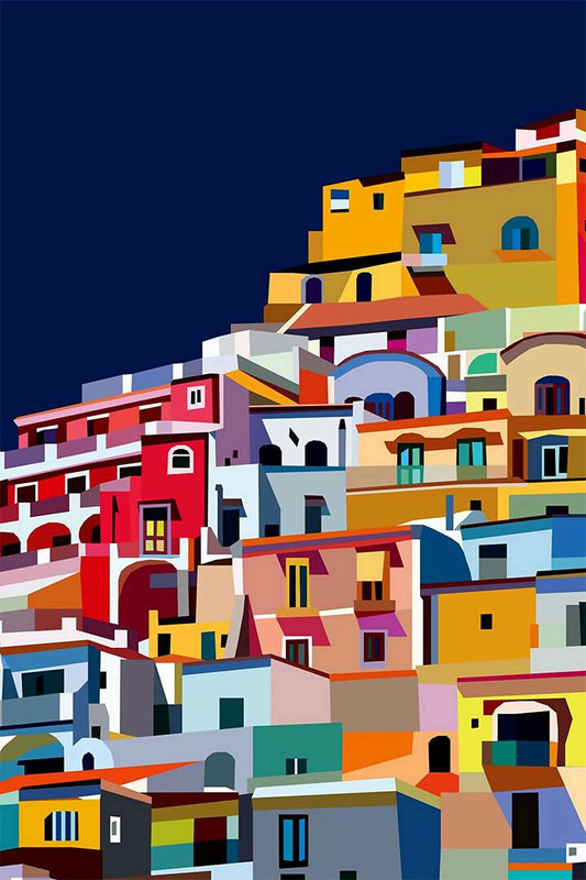 Positano Italy Amalfi Coast Colorful City Print Jigsaw Puzzle