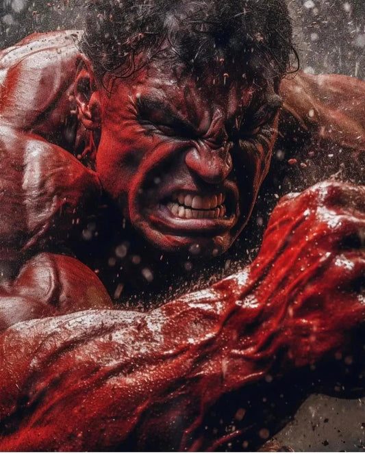 Powered Up Anger Portrait Print Poster