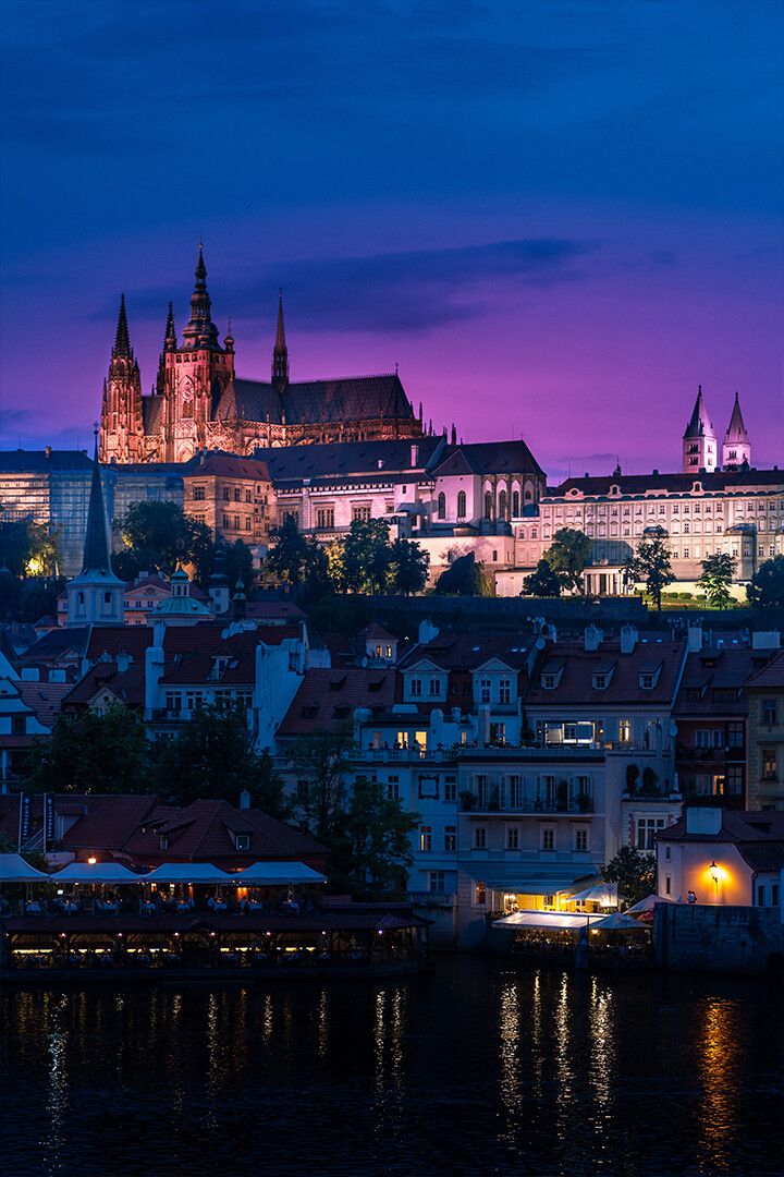 Prague Czech Cityscape At Night Art Wall Decor Jigsaw Puzzle